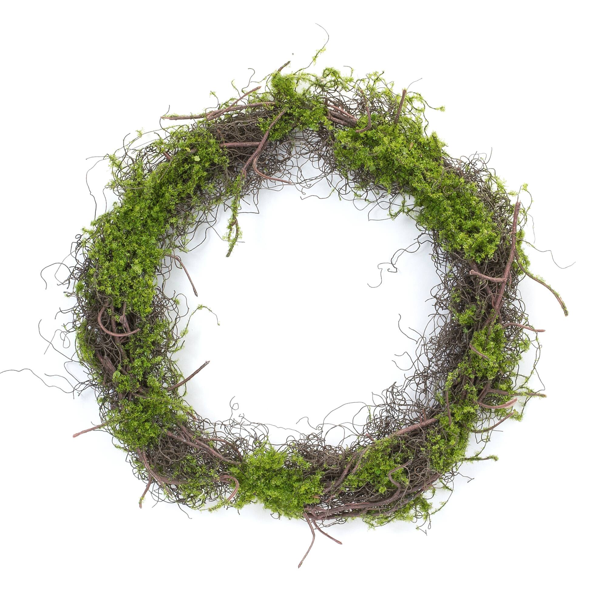 17.5" Moss Leaf Twig Wreath, 4ct.